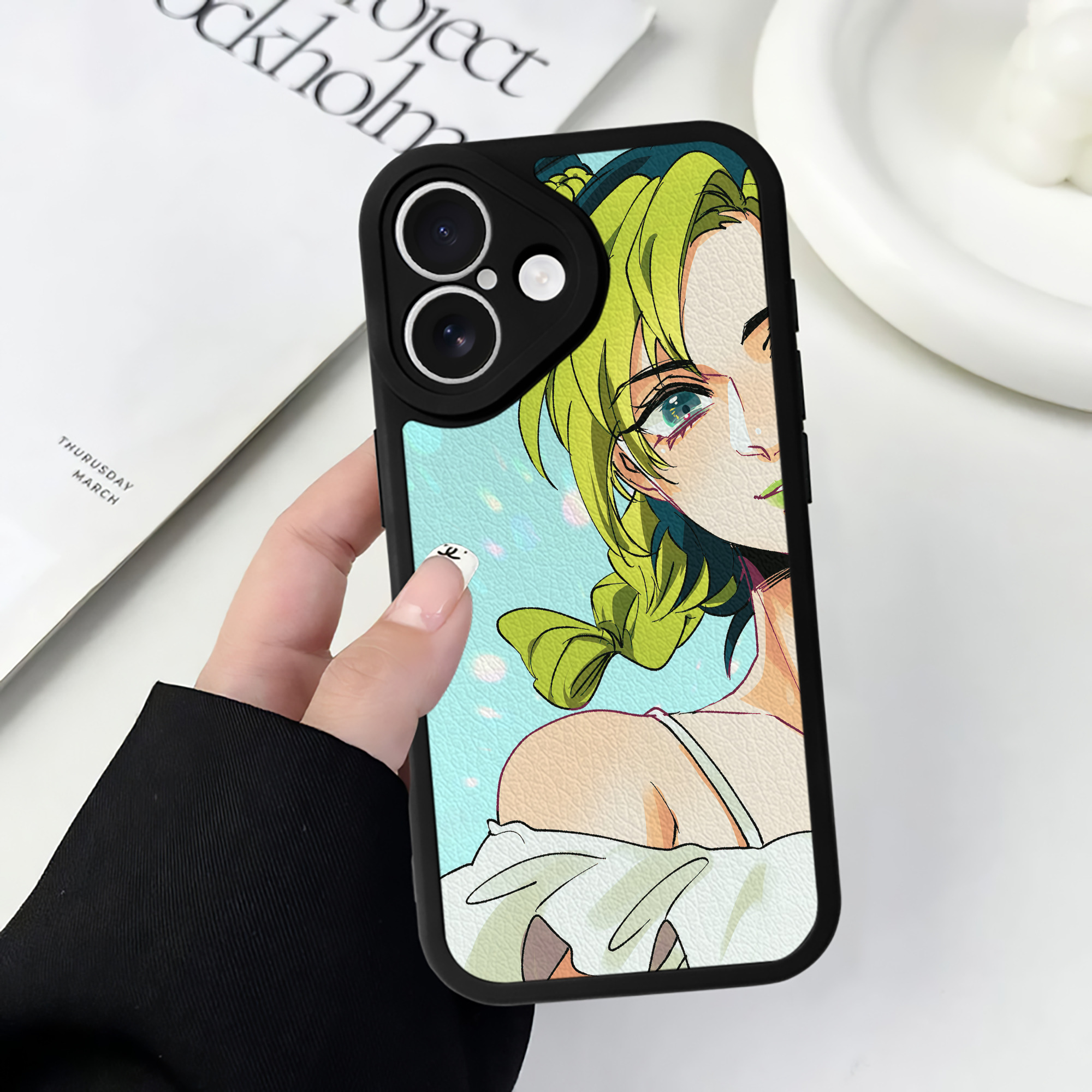 （画像用） ジョジョの奇妙な冒険 JoJo's Bizarre Adventure 【iPhone 16シリーズ対応】シリコンスマホケース（レザー調） 材質：シリコン